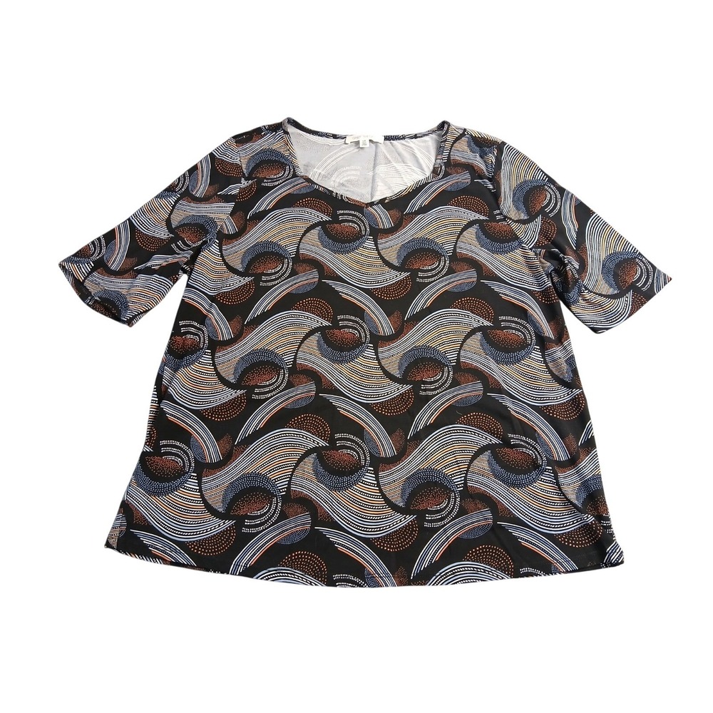 Daily Thread Short Sleeve Top Shirt Blouse Nylon Spandex Size‎ LG #459C